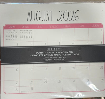 New Rae Dunn magnetic monthly tear off calendar 17-month 2026-2027