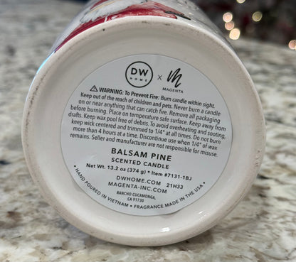 New Rae Dunn white ceramic Christmas candle BE JOLLY 13.2 oz