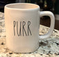 New Rae Dunn white ceramic coffee mug PURR