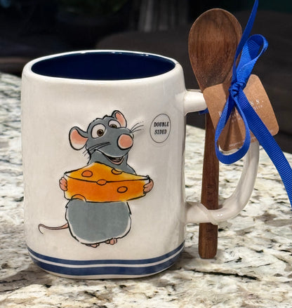 New Rae Dunn x Ratatouille white ceramic coffee mug BON APPETITE’