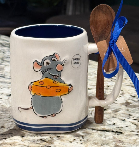 New Rae Dunn x Ratatouille white ceramic coffee mug BON APPETITE’
