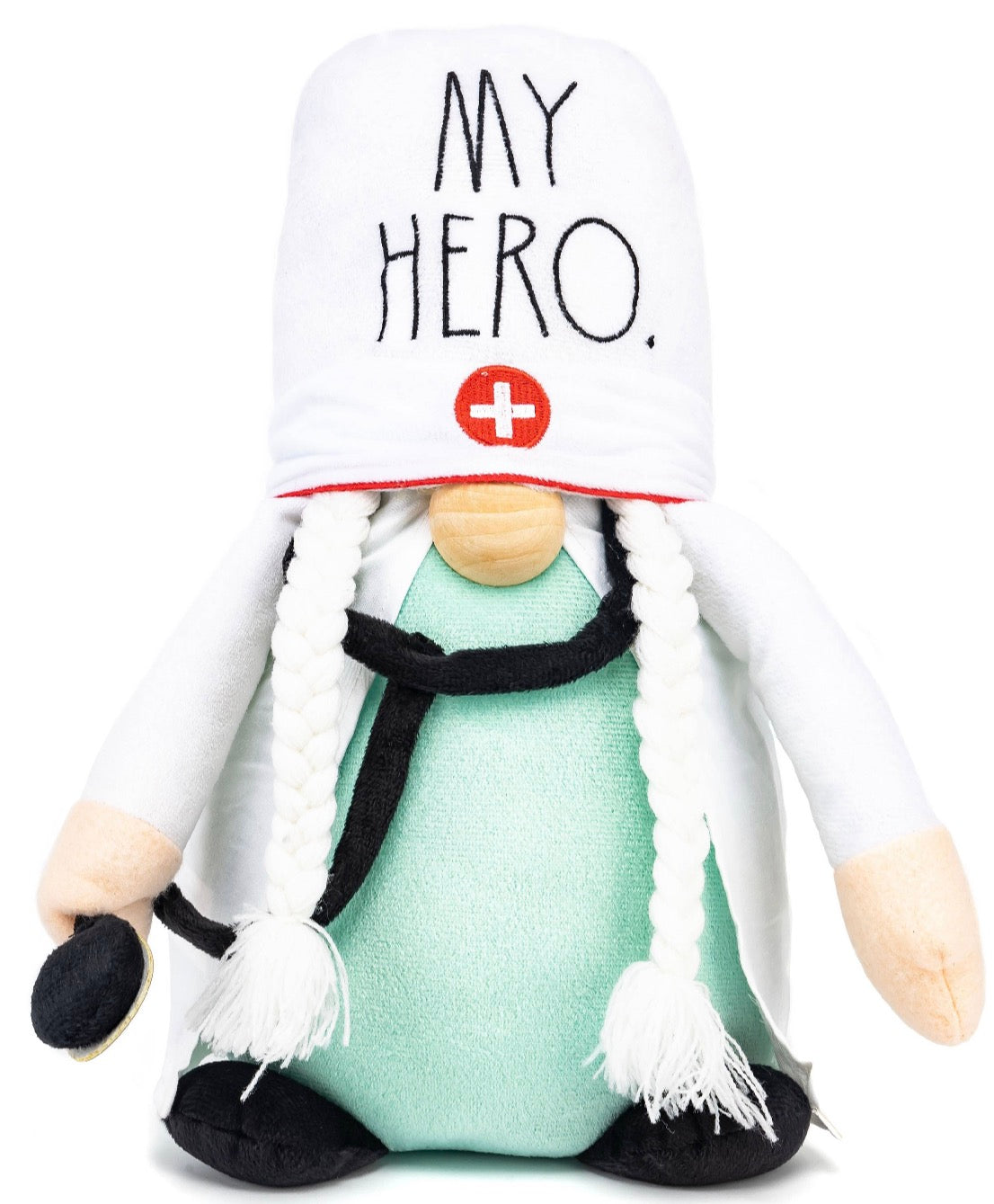 New Rae Dunn Female plush Nurse Gnome MY HERO