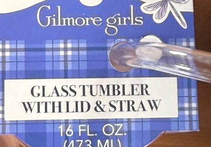 New glass cup & straw Gilmore Girls coffee cup