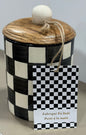 New 4” ceramic checkered mini canister