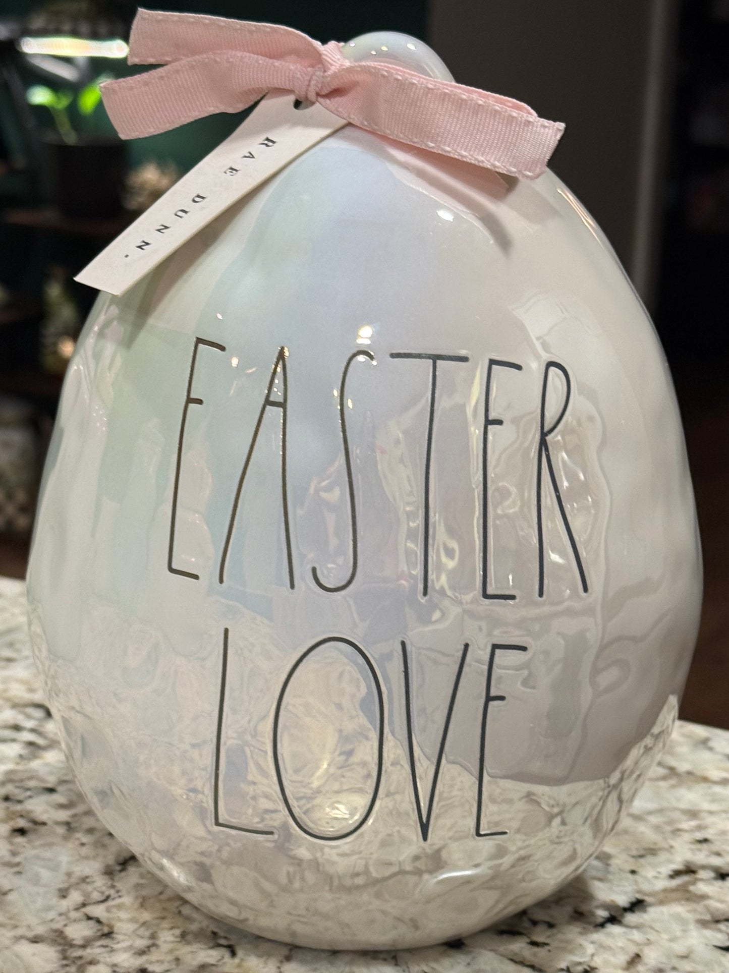 New Rae Dunn iridescent Easter egg decor 8” EASTER LOVE