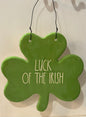 New Rae Dunn St. Patrick’s Day decor ceramic wall sign clover LUCK OF THE IRISH