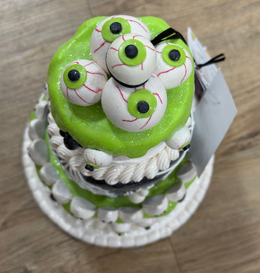 New Ghoulish Halloween green eyeball cake led light decor
