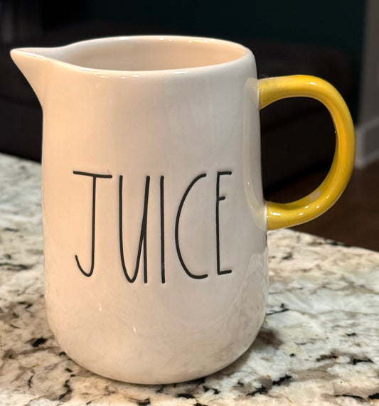 New Rae Dunn white ceramic JUICE pitcher