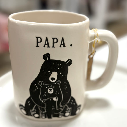 New Rae Dunn white ceramic coffee mug PAPA 🐻