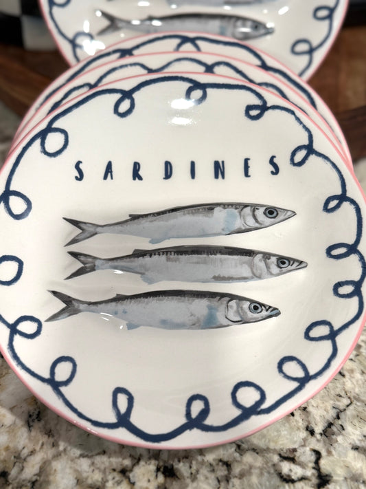 New 4-piece ceramic 8.5” SARDINES plate set