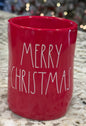 New Rae Dunn red ceramic Christmas candle MERRY CHRISTMAS