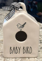 New Rae Dunn white mini ceramic birdhouse BABY BIRD
