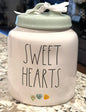 New Rae Dunn white ceramic SWEETHEARTS valentines candy hearts canister