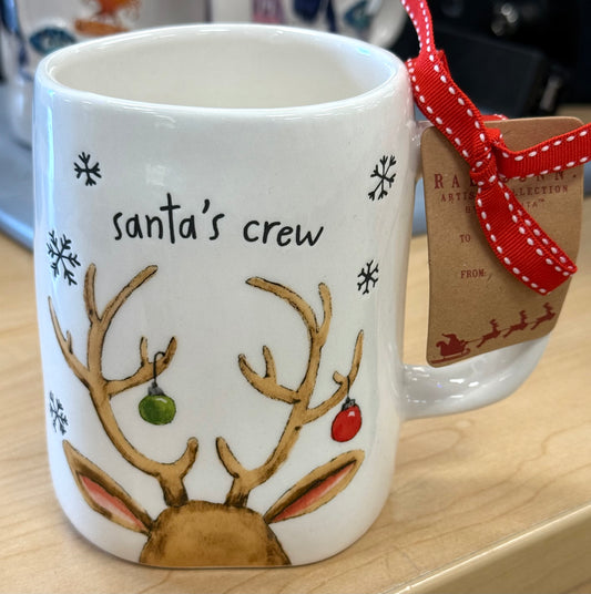 New Rae Dunn ceramic Christmas coffee mug SANTA’S CREW