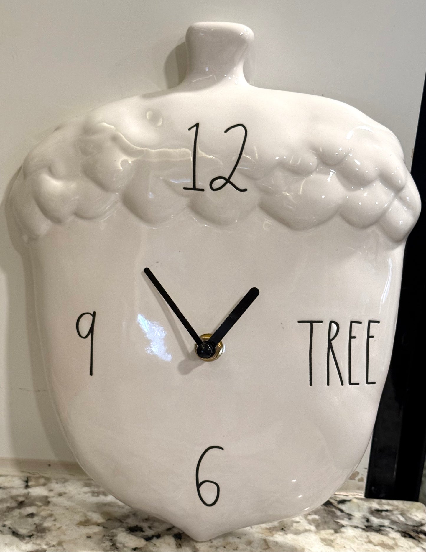 New Rae Dunn white ceramic acorn wall clock