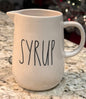 Rae Dunn white ceramic pitcher SYRUP