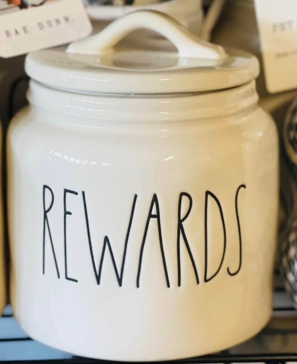 New Rae Dunn ceramic dog storage canister REWARDS