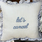 New ruffled edge blue gingham throw pillow 14x14 LET’S CANCEL