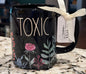 New Rae Dunn black iridescent ceramic Halloween coffee mug TOXIC