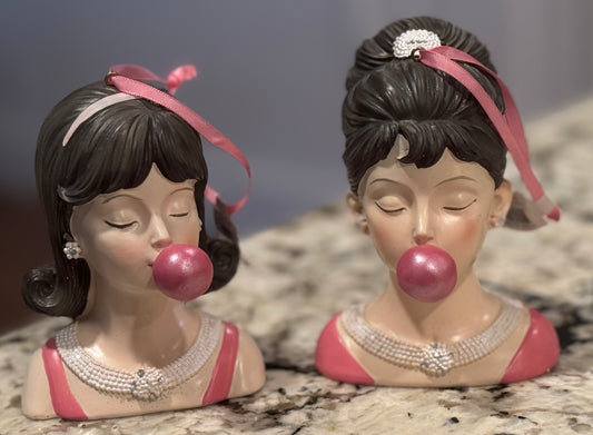 New December Diamonds 2 piece Bubblegum Girl ornament set