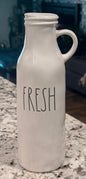 New Rae Dunn white ceramic 9.25” FRESH vase