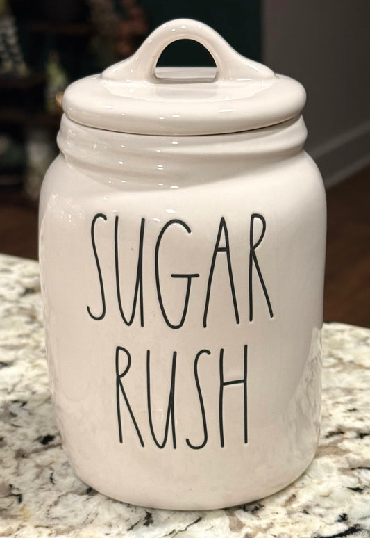New Rae Dunn ceramic 6” canister HTF! SUGAR RUSH