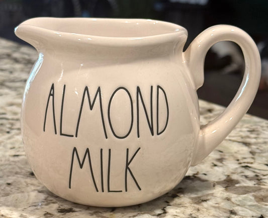 New Rae Dunn small ceramic ALMOND MILK pitcher