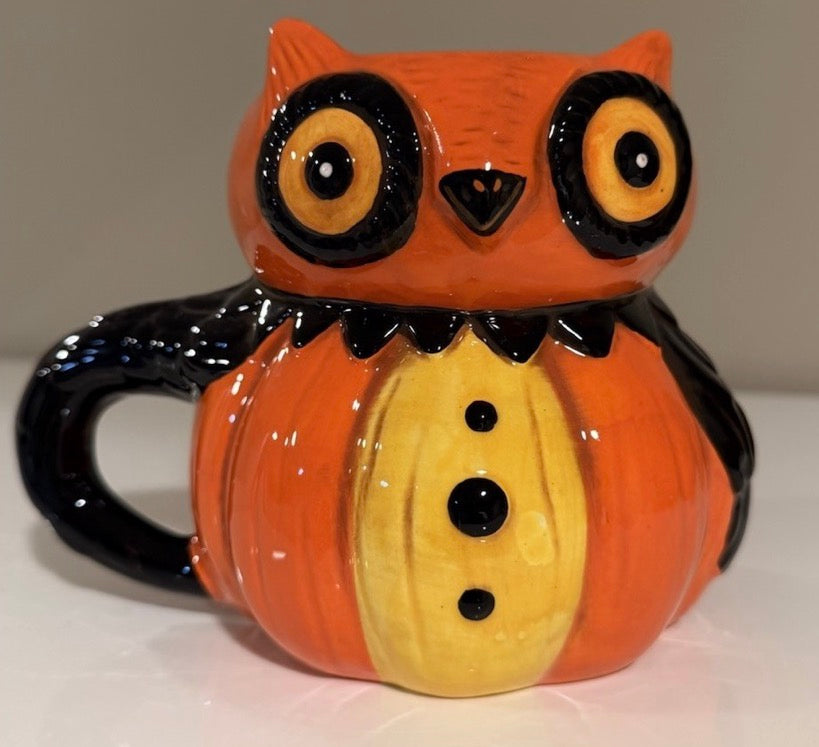 New Joanna Parker ceramic owl coffee mug fall decor