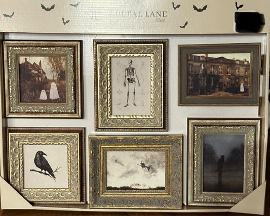 New Petal Lane 6-piece mini Halloween frame set wall ghist decor