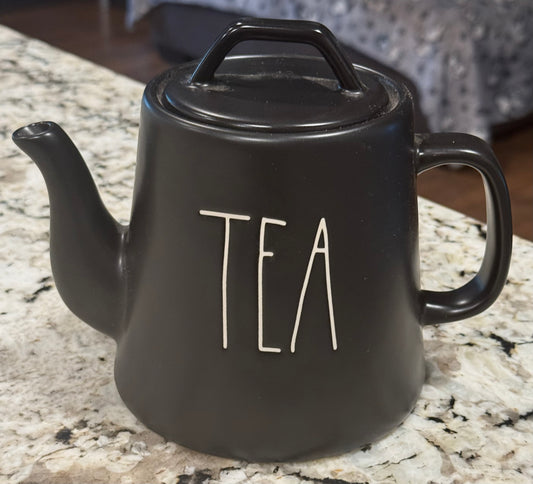 New Rae Dunn black ceramic TEAPOT