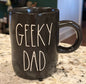 New Rae Dunn black ceramic coffee mug GEEKY DAD