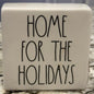 New Rae Dunn Christmas decor block 5x5 HOME FOR THE HOLIDAYS red truck