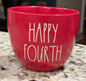 New Rae Dunn Americana ceramic red bowl HAPPY FOURTH