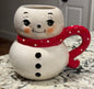 New Joanna Parker ceramic snowman polka dot Christmas coffee mug decor