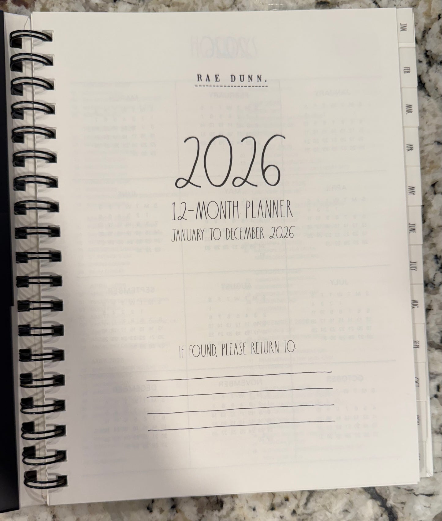 New Rae Dunn 2026 planner 8x10 hardback