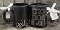 New Rae Dunn black ceramic coffee mug FOR GOD SO LOVED THE WORLD