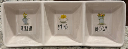 New Rae Dunn white spring separation tray REFRESH SPRING BLOOM