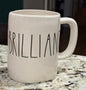 Rae Dunn white ceramic coffee mug BRILLIANT