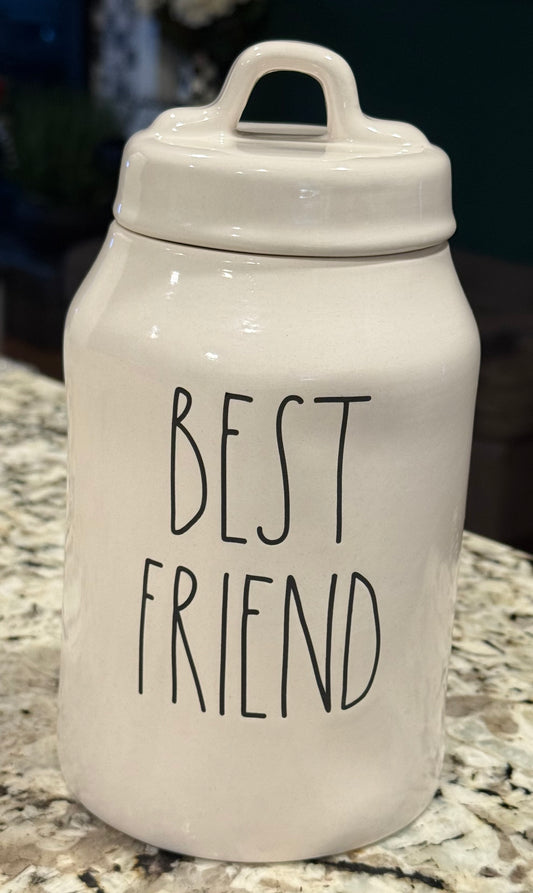 New Rae Dunn white ceramic canister BEST FRIEND