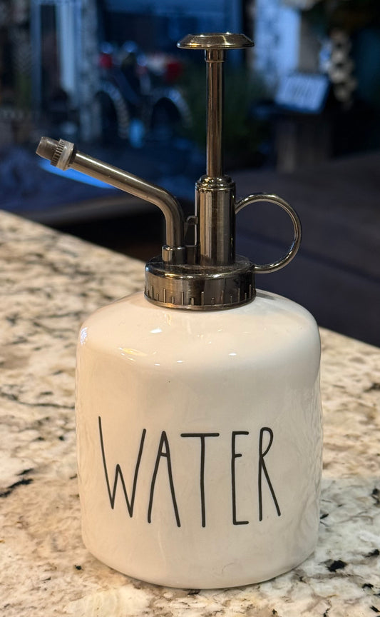 New Rae Dunn white ceramic garden/plant mister WATER