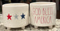New Rae Dunn Americana ceramic stars 4” planter GOD BLESS AMERICA