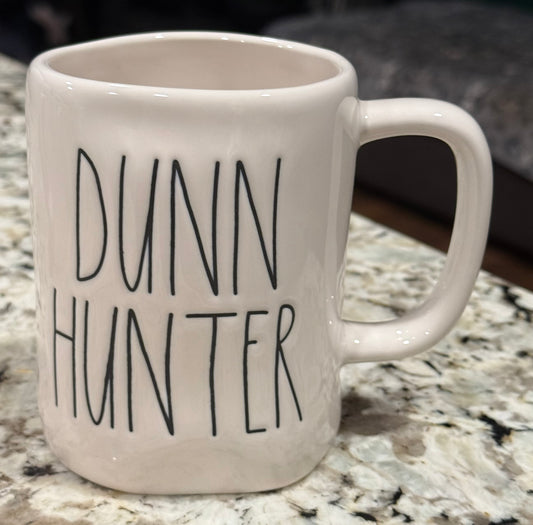 New Rae Dunn white ceramic mug DUNN HUNTER