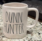 New Rae Dunn white ceramic mug DUNN HUNTER