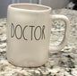 Rae Dunn white ceramic coffee mug DOCTOR