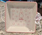 New Miffy by Magenta Easter white and pink ceramic floral baking dish 8x8