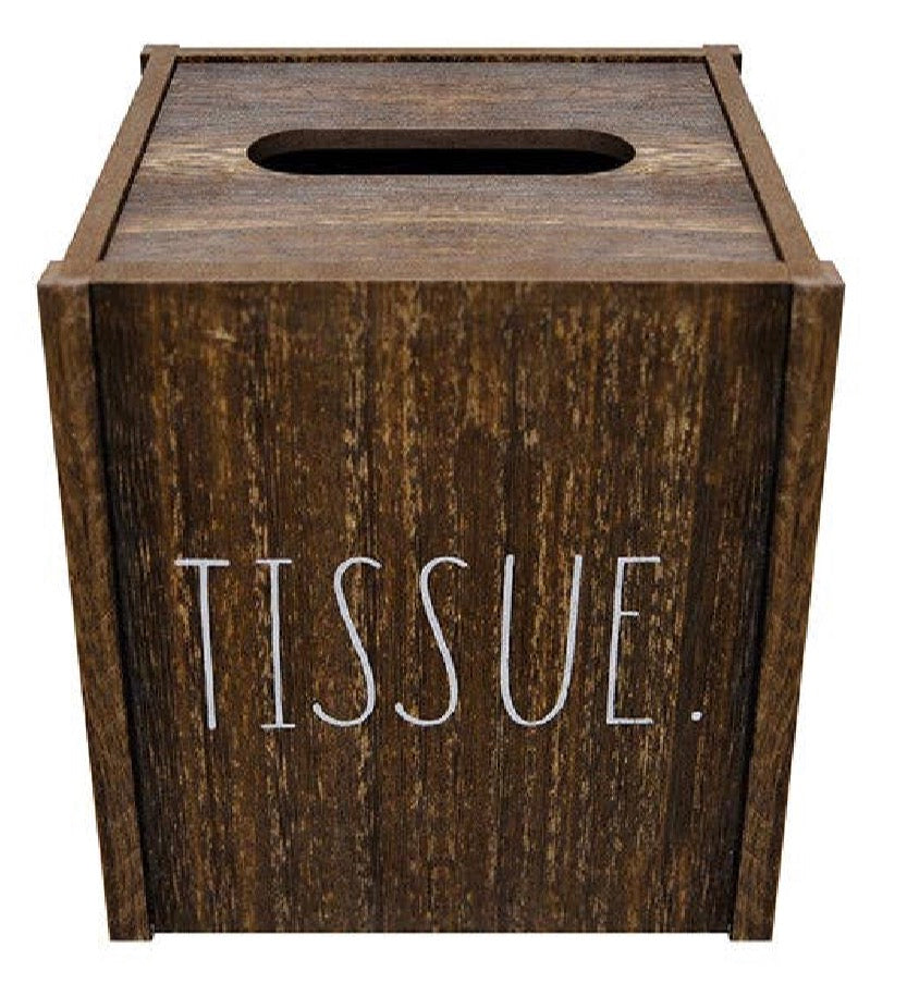 New Rae Dunn Wooden TISSUE Box Cover