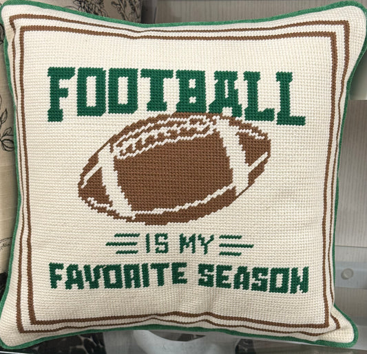 New 12x12 square hook throw pillow fall decor FOOTBALL IS MY FAVORITE SEASON