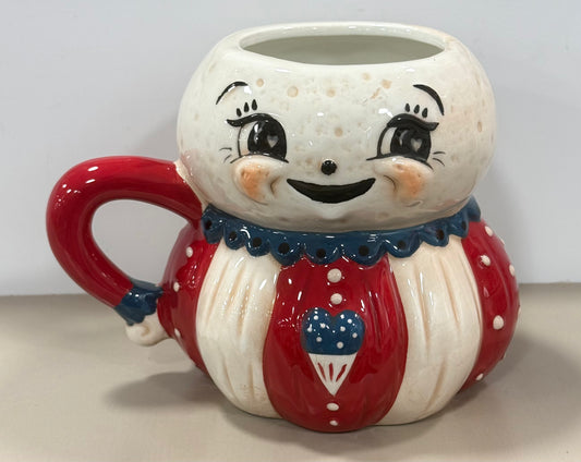New release Joanna Parker USA July 4th Americana ceramic mug Girl