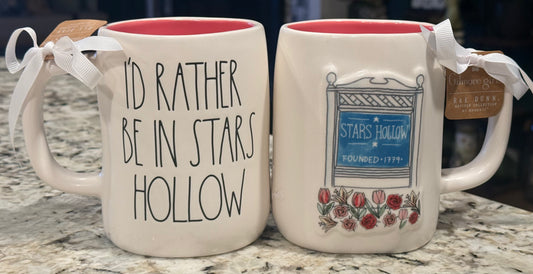 New Rae Dunn x Gilmore Girls white ceramic coffee mug I’D RATHER BE IN STARS HOLLOW