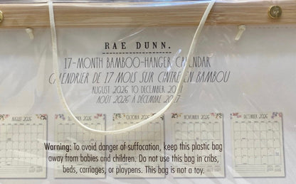 New Rae Dunn bamboo wall hanging 2026/2027 calendar
